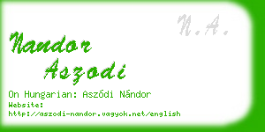nandor aszodi business card
